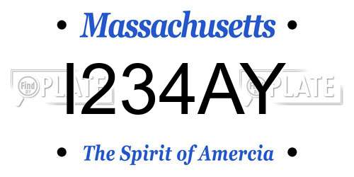I234AY Massachusetts License Plate