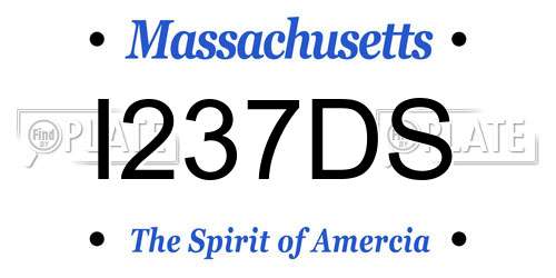 I237DS Massachusetts License Plate