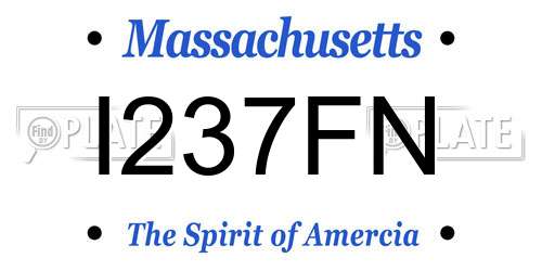 I237FN Massachusetts License Plate