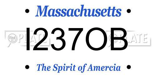 I237OB Massachusetts License Plate