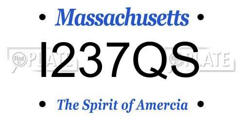 I237QS Massachusetts License Plate