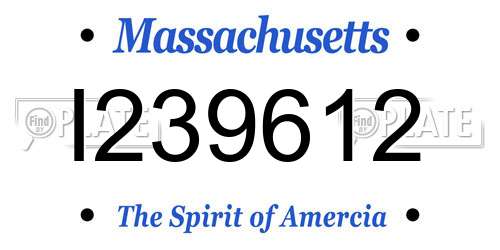 I239612 Massachusetts License Plate