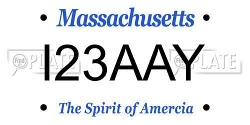 I23AAY Massachusetts License Plate