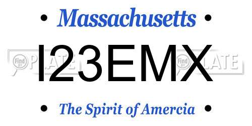 I23EMX Massachusetts License Plate
