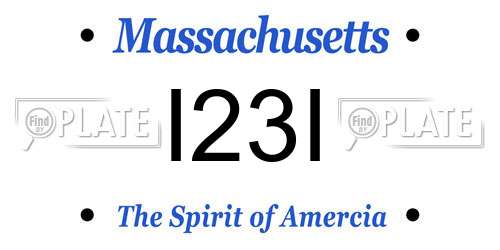 I23I Massachusetts License Plate