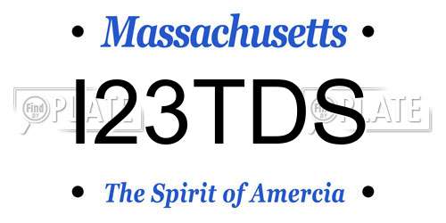 I23TDS Massachusetts License Plate