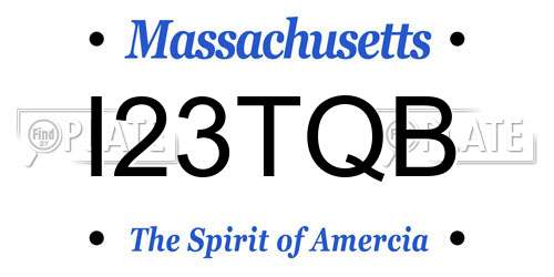 I23TQB Massachusetts License Plate