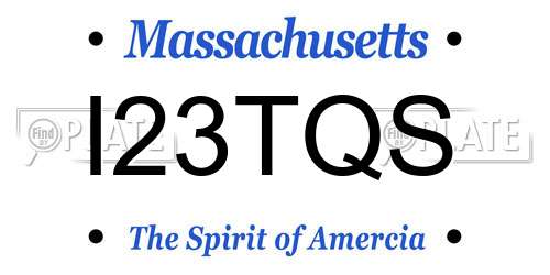 I23TQS Massachusetts License Plate