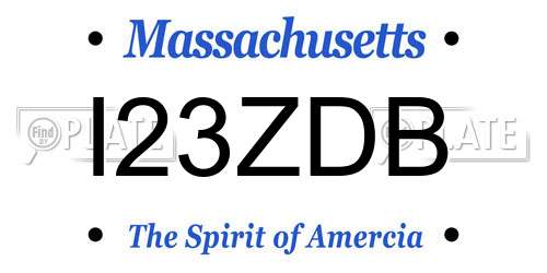 I23ZDB Massachusetts License Plate