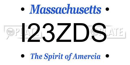 I23ZDS Massachusetts License Plate