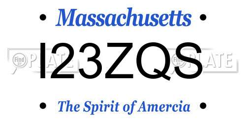 I23ZQS Massachusetts License Plate