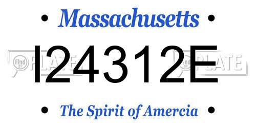 I24312E Massachusetts License Plate