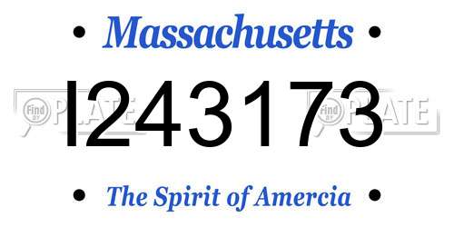 I243173 Massachusetts License Plate