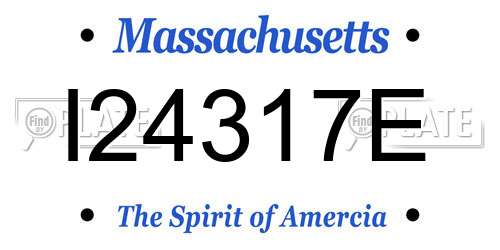 I24317E Massachusetts License Plate