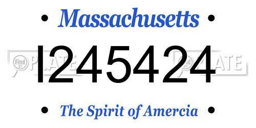 I245424 Massachusetts License Plate