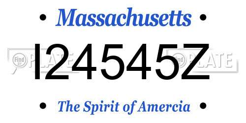 I24545Z Massachusetts License Plate