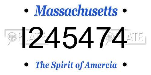 I245474 Massachusetts License Plate