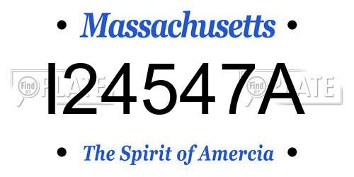 I24547A Massachusetts License Plate