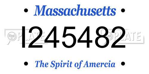 I245482 Massachusetts License Plate