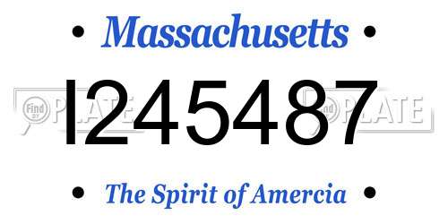 I245487 Massachusetts License Plate