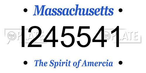 I245541 Massachusetts License Plate
