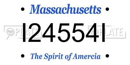 I24554I Massachusetts License Plate