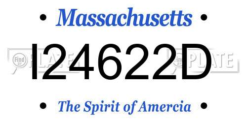 I24622D Massachusetts License Plate