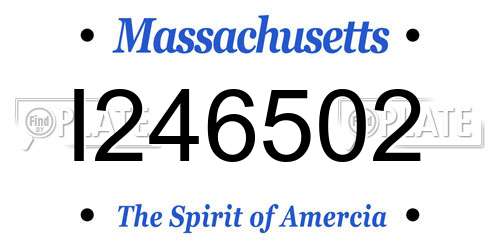 I246502 Massachusetts License Plate