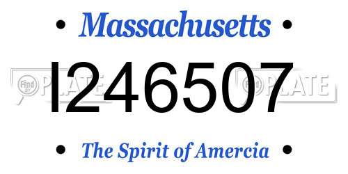 I246507 Massachusetts License Plate