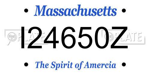 I24650Z Massachusetts License Plate