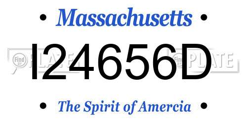 I24656D Massachusetts License Plate