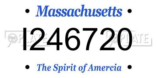 I246720 Massachusetts License Plate
