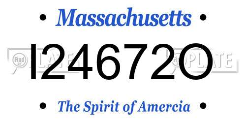 I24672O Massachusetts License Plate