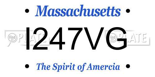 I247VG Massachusetts License Plate