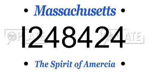 I248424 Massachusetts License Plate