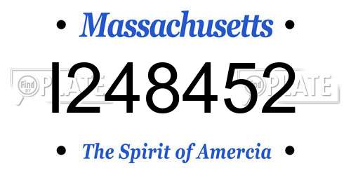 I248452 Massachusetts License Plate