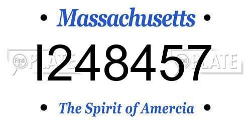 I248457 Massachusetts License Plate