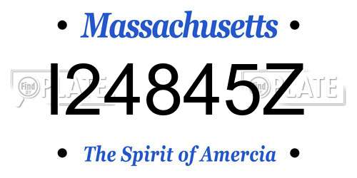 I24845Z Massachusetts License Plate