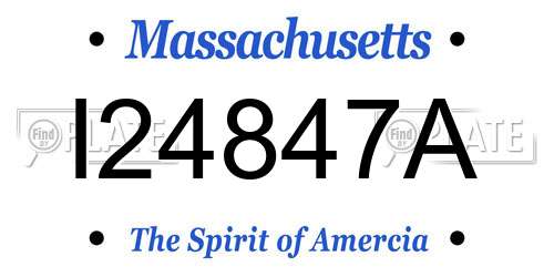 I24847A Massachusetts License Plate