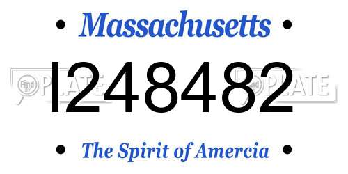 I248482 Massachusetts License Plate
