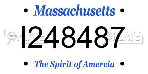 I248487 Massachusetts License Plate