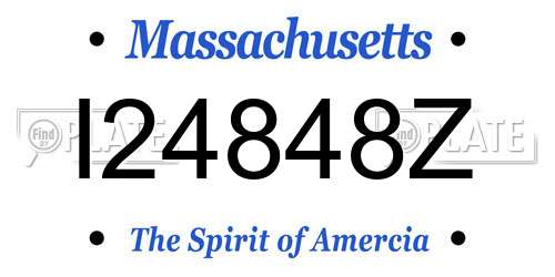 I24848Z Massachusetts License Plate