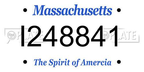 I248841 Massachusetts License Plate