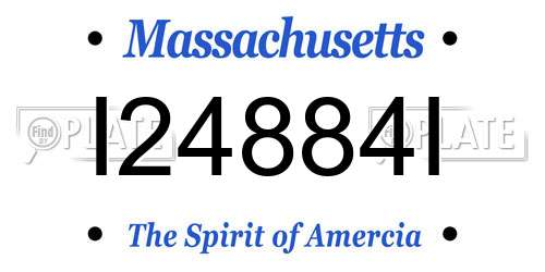 I24884I Massachusetts License Plate