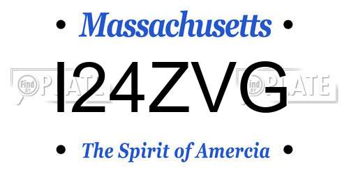 I24ZVG Massachusetts License Plate