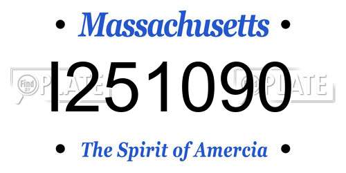 I251090 Massachusetts License Plate