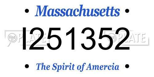I251352 Massachusetts License Plate