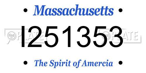 I251353 Massachusetts License Plate