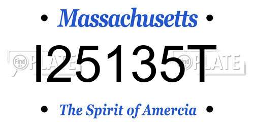I25135T Massachusetts License Plate