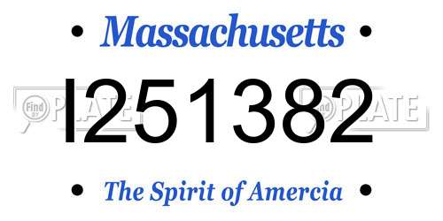 I251382 Massachusetts License Plate